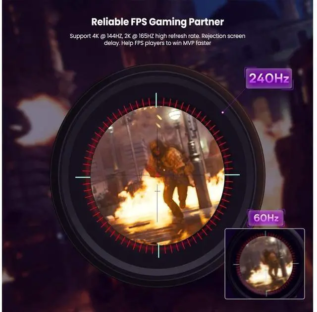 Alt view image 3 of 7 - 8K DisplayPort 1.4 Cable, DP Cable Nylon Braided -(4K 144Hz, 8K 60Hz) Gold-Plated Ultra High Speed DisplayPort to DisplayPort Cable for Laptop PC TV etc- Gaming Monitor Cable (6.6ft / 2M) eokCXOY