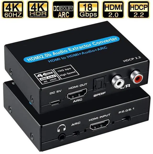 Main image of 4K HDMI Switch Audio Extractor With ARC & Optical Toslink HDMI 2.0 Switch 4K 60Hz HDMI Switcher Remote For Apple TV Blu-ray DVD Player Sky HD Box PS3 PS4 eokCXOY