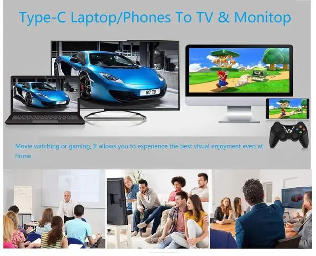 Alt view image 7 of 7 - USB C to 4K HDMI VGA Adapter , 2-in-1 Type C Hub with 4Kx2K HDMI, 1080P VGA Compatible for Nintendo Switch/MacBook Pro/iPad Pro/ Samsung Galaxy/Dell XPS-Silver eokCXOY