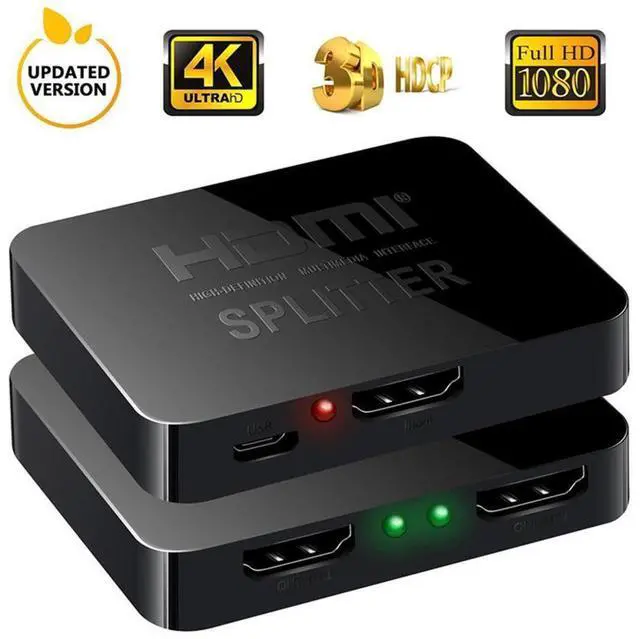 Main image of HDMI Splitter 1x2, HDMI Splitter 1x2 Ultra Thin 1 Input 2 Output HDMI Switcher Box Support 4K@30Hz, 1080p@60Hz, 3D, 2160p for PS4, Xbox, Apple Tv and More eokCXOY
