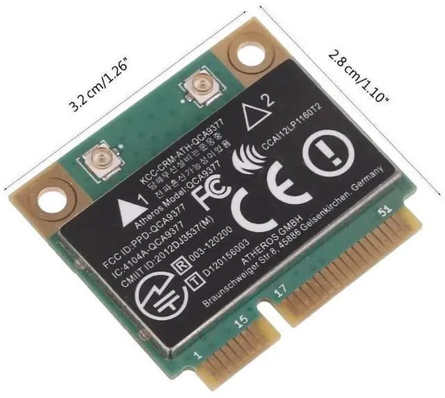 Alt view image 3 of 3 - WIFI Card Atheros QCA9377 Wireless Dual Band 433Mbps WLAN 802.11ac 2.4G/5G Bluetooth 4.1 Mini PCI-E Network Adapter