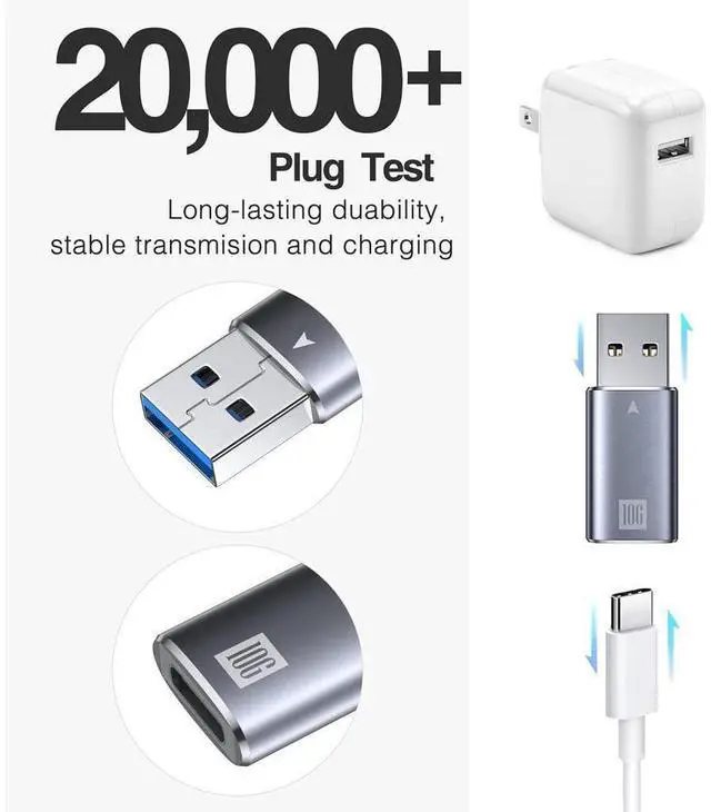 Alt view image 5 of 7 - [2 Pack] USB C Female to USB Male Adapter, [10Gbps] USB 3.1 A to USB C Adapter SuperSpeed Data Sync. USB 3.1 Gen 2 Type C to USB A Charger Connector for PC Laptop Power Bank, Type-C Earphone.. eokCXOY