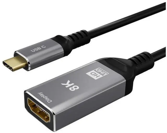 Alt view image 2 of 7 - USB Type C To HDMI Adapter Ultra HD 8K USB C HDMI 2.1 Male To Female Cable Thunderbolt 3 For MacBook HUAWEI Samsung eokCXOY