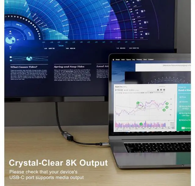 Alt view image 4 of 7 - USB Type C To HDMI Adapter Ultra HD 8K USB C HDMI 2.1 Male To Female Cable Thunderbolt 3 For MacBook HUAWEI Samsung eokCXOY