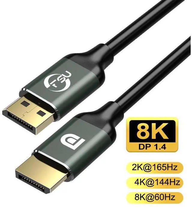 Main image of DisplayPort Cable 10FT, DP Cable, DisplayPort 1.4 Support 8K @60Hz(7680x4320) Resolution 4K@144Hz, 3D, DisplayPort to DisplayPort Cable, 32.4Gbps, HDR, HBR3 for Laptop, PC, Gaming Monitor, TV (3M)