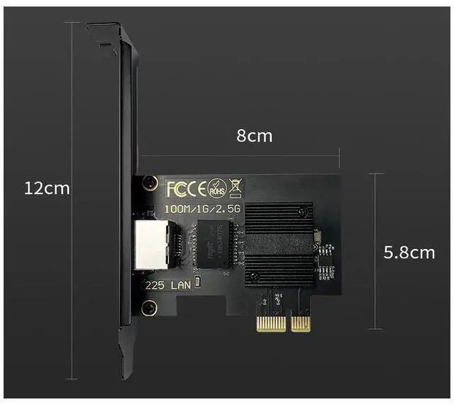 Alt view image 7 of 7 - 2.5Gbase-T Pcie Network Card Intel Chip I226-V 2.5G PCI Express Gigabit Ethernet Card Wired RJ45 LAN Adapter Converter for WINDOW 10 /11
