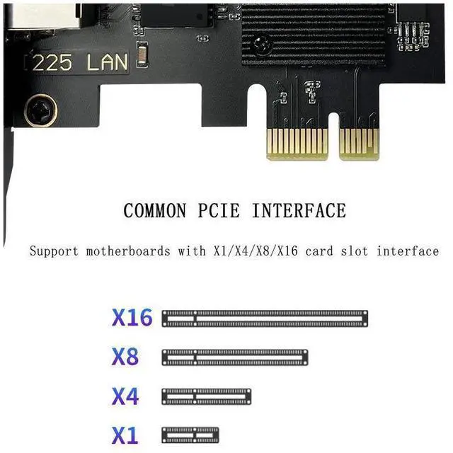 Alt view image 4 of 7 - 2.5Gbase-T Pcie Network Card Intel Chip I226-V 2.5G PCI Express Gigabit Ethernet Card Wired RJ45 LAN Adapter Converter for WINDOW 10 /11