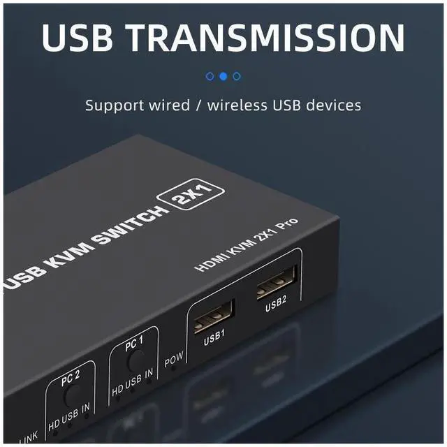 Alt view image 6 of 6 - 2 Ports HDMI KVM Switch USB HDMI KVM Switcher 4Kx2K@30Hz HDMI 1.4 for 2 Computer host sharing Monitor Mouse Keyboard Hub USB Device for PC Laptop Win7 Win10 MAC eokCXOY