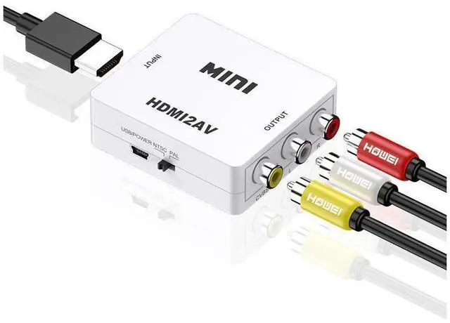 Alt view image 2 of 7 - HDMI to RCA AV CVBS Converter Scaler 1080P Adapter Cable Box for Monito L/R Video HDTV2AV HD Support NTSC PAL