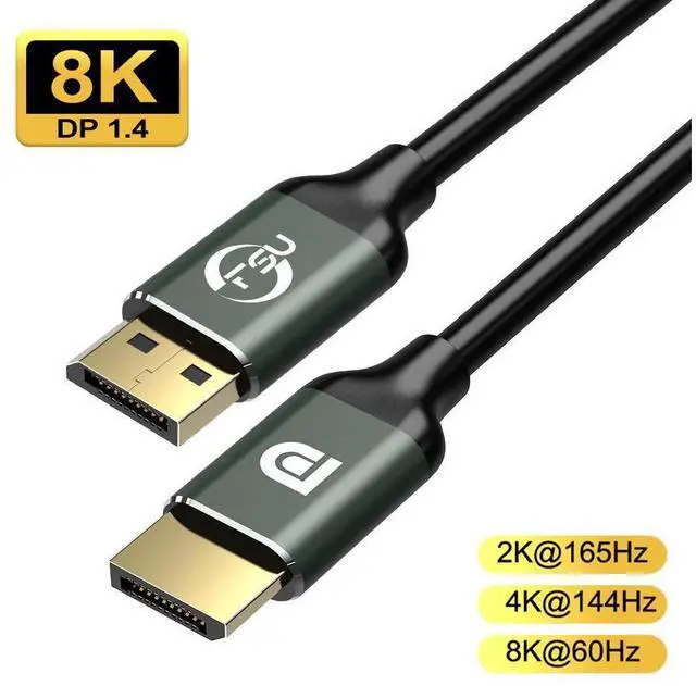 Main image of 8K DisplayPort Cable 6.6ft/2M, DisplayPort to DisplayPort 1.4 Cable Support 8K @60Hz(7680x4320) Resolution, 4K @144Hz, 32.4Gbps, HDR, HBR3, HDCP2.2 DP to DP Cable for PC, Laptop,HDTV Monitor (6.6FT)