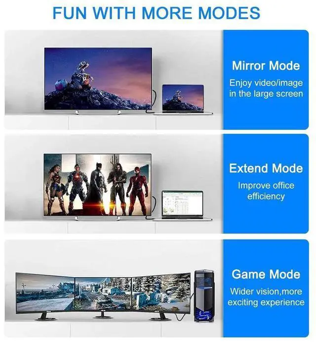 Alt view image 6 of 7 - 8K Displayport 1.4 Cable 6.6ft/2M, High Refresh Ultra HD DP to DP 32.4Gbps Lead, Supports 8K@60Hz, 4K@144Hz, HDR 10, 3D, FreeSync & G-Sync, Compatible for Gaming Monitor, HDTV, Display, PC/Laptop