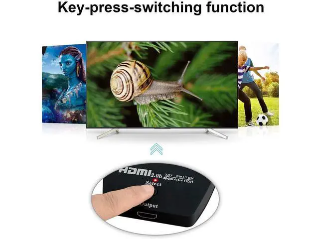 Alt view image 5 of 7 - HDMI Switch 4K@60Hz, 3 in 1 Out HDMI Switch, 3 Port HDMI Switcher Box with HDMI Cable, Supports 4K, 1080P, 3D, HDMI 2.0, HDR, Compatible with Fire Stick 4K, HDTV, PS4/5, Game Consoles, PC eokCXOY