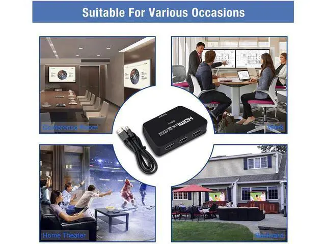 Alt view image 6 of 7 - HDMI Switch 4K@60Hz, 3 in 1 Out HDMI Switch, 3 Port HDMI Switcher Box with HDMI Cable, Supports 4K, 1080P, 3D, HDMI 2.0, HDR, Compatible with Fire Stick 4K, HDTV, PS4/5, Game Consoles, PC eokCXOY