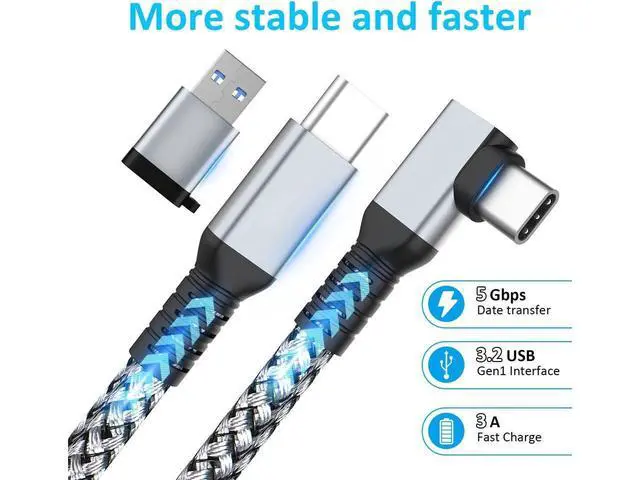 Alt view image 3 of 7 - USB C to USB C VR Link Cable, 16FT/5M VR Cable Compatible with Meta Oculus Quest 2/3/Pro Pico, Nylon Braided USB C to C Cord Cable Accessories and Gaming PC Steam VR, Type C Cable, for VR Headset