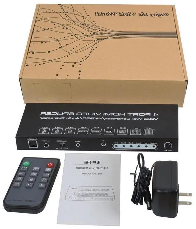 Alt view image 7 of 7 - HDMI Video Wall Controller Splicer, 4K @30Hz 4 Port HDMI Multimedia Interface Switcher, IR RS232 2X2 TV 4K 1x2 1x3 1x4 Processor SPDIF 3.5mm Out Audio HDMI Video Splicer Splitter Switch eokCXOY