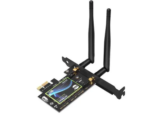 Alt view image 6 of 7 - WiFi 6 Card Bluetooth 5.0 Wireless Adapter 3000Mbps AX200 Dual-band PCI-E Network WiFi Adapter Card Dual Band 5.8GHz/2.4GHz Antennas for Desktop/PC Gaming Supports Windows 10 (64bit) eokCXOY