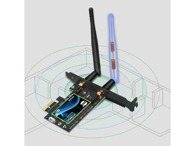Alt view image 3 of 7 - WiFi 6 Card Bluetooth 5.0 Wireless Adapter 3000Mbps AX200 Dual-band PCI-E Network WiFi Adapter Card Dual Band 5.8GHz/2.4GHz Antennas for Desktop/PC Gaming Supports Windows 10 (64bit) eokCXOY
