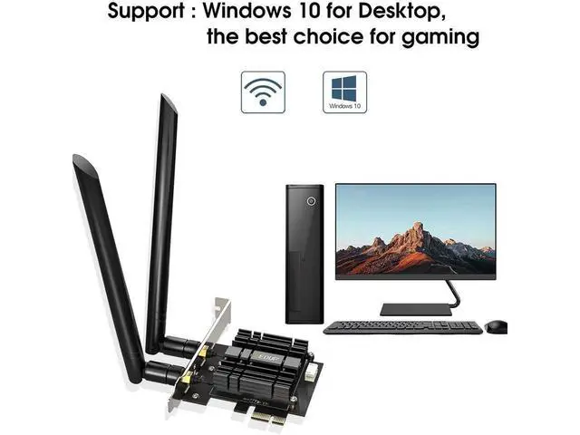 Alt view image 6 of 7 - [Newest] WiFi 6 Card AX 3000Mbps PCIe Network Card AX200 802.11AX 2.4Ghz/5.8Ghz with Bluetooth 5.0 & Heat Sink Wireless PCI Express Wi-Fi Adapters Dual Band Antenna for Windows 10 64-bit eokCXOY