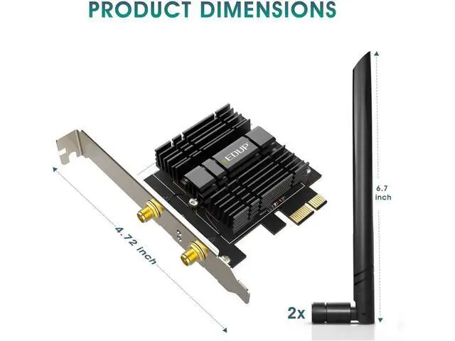 Alt view image 7 of 7 - [Newest] WiFi 6 Card AX 3000Mbps PCIe Network Card AX200 802.11AX 2.4Ghz/5.8Ghz with Bluetooth 5.0 & Heat Sink Wireless PCI Express Wi-Fi Adapters Dual Band Antenna for Windows 10 64-bit eokCXOY