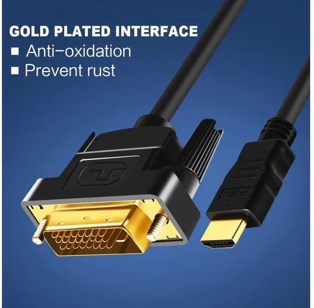 Alt view image 7 of 7 - 1080P 3D Bi-directional HDMI to DVI (DVI to HDMI) Cable DVI-D 24+1 Pin Adapter Cables for LCD DVD HDTV XBOX High Speed DVI to HDMI Cable (9.9FT / 3M) eokCXOY