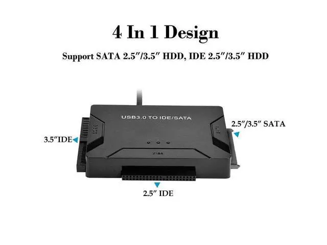 Alt view image 2 of 7 - USB To IDE SATA Data Adapter USB3.0 To IDE SATA Hard Disk Transfer Converter 4 in 1 For PC Laptop 2.5 3.5inch 8TB Hard Disk Dock eokCXOY