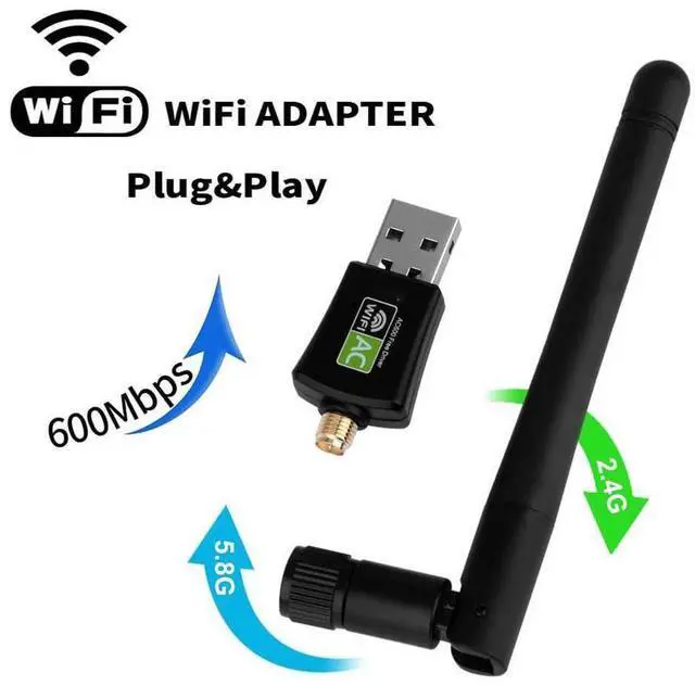 Alt view image 7 of 7 - WiFi Adapter 600Mbps USB Wireless Network Adapter with High Gain Antenna, No CD ROM Required AC600 WiFi Dongle 5GHz/2.4GHz Dual Band USB Wireless Adapter Supports Windows XP/Vista/7/8/10 eokCXOY
