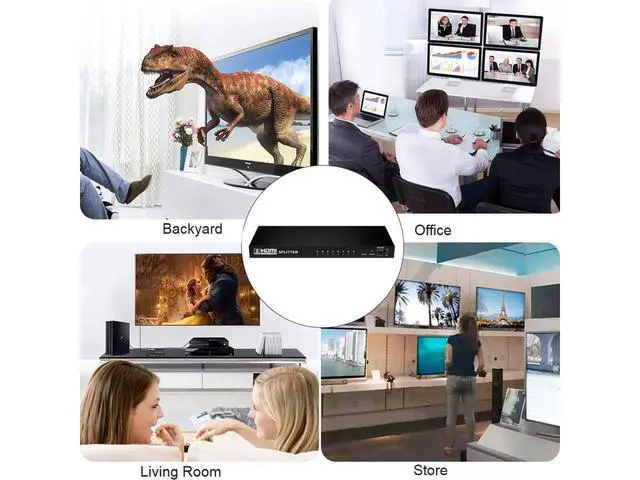 Alt view image 7 of 7 - 1080P&3D 1x8 HDMI Splitter, One in Eight Out Powered 8way HDMI Splitter Audio Video Distributor Amplifier with Charger, Support Full HD 1080P & 3D eokCXOY