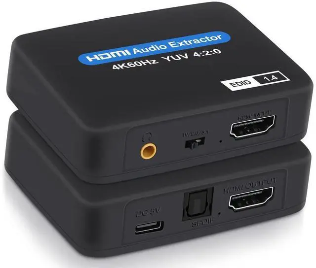 Main image of HDMI Audio Extractor 4K x 2K HDMI to HDMI Optical TOSLINK SPDIF + 3.5mm Stereo Extractor Audio Splitter eokCXOY