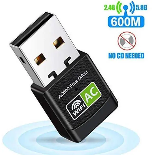 Main image of AC600 USB WiFi Adapter, 600Mbps Dual Band 2.4/5Ghz (2.4G/150Mbps+5G/433Mbps) Wireless Adapter Network External Receiver, Mini WiFi Dongle for PC/Laptop/Desktop eokCXOY