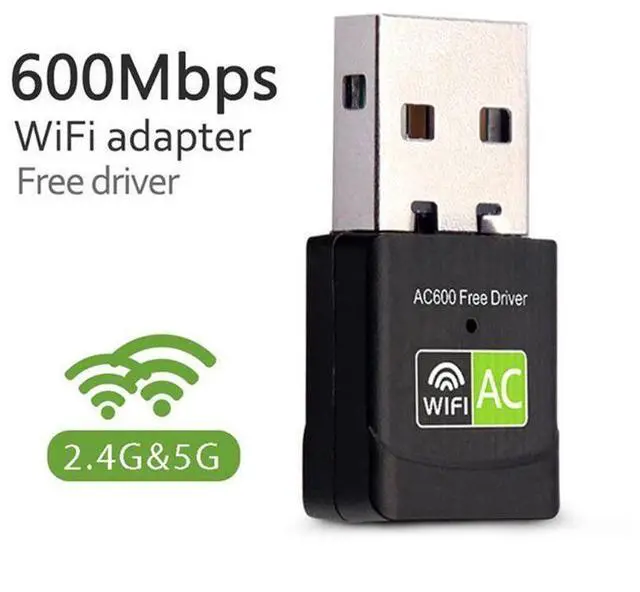 Alt view image 2 of 7 - AC600 USB WiFi Adapter, 600Mbps Dual Band 2.4/5Ghz (2.4G/150Mbps+5G/433Mbps) Wireless Adapter Network External Receiver, Mini WiFi Dongle for PC/Laptop/Desktop eokCXOY