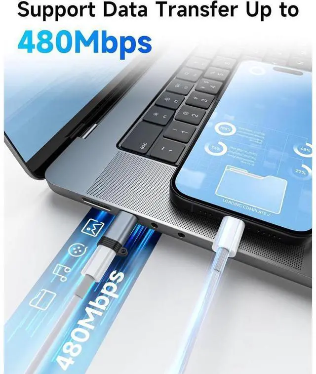 Alt view image 3 of 7 - [4 Pack] Lightning Female to USB C Male Adapter, Type C Charger Converter, Support Charging & Data Transfer Compatible with i-P-hone 15, iPad, Air, S-a-m-s-u-n-g, Pixel, Not for Audio/OTG eokCXOY