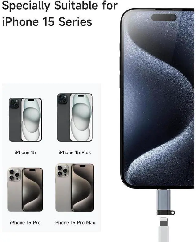 Alt view image 2 of 7 - [4 Pack] Lightning Female to USB C Male Adapter, Type C Charger Converter, Support Charging & Data Transfer Compatible with i-P-hone 15, iPad, Air, S-a-m-s-u-n-g, Pixel, Not for Audio/OTG eokCXOY