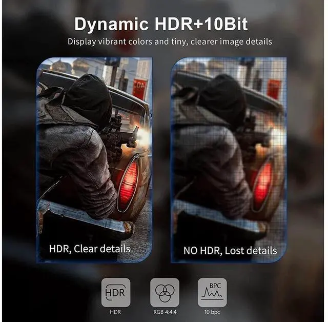 Alt view image 3 of 7 - 8K DisplayPort Cable 1.4 6.6ft / 2M DP Cable 1.4 8K @60Hz 4K @144Hz 1080P @240Hz VESA Certified HBR3 32.4Gbps HDCP 2.2 HDR DSC 1.2 Nylon Braided DisplayPort to DisplayPort Cord for Gaming Monitor PC