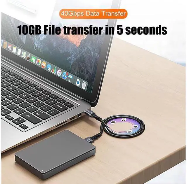 Alt view image 5 of 7 - Gen3 40Gbps USB 4.0 Type C to C 240W Fast Charging Cable 5FT, 240W Type C To USB C Fast Charging Cables 48V 5A USB4 PD3.1 QC5.0 Full Function Thunderbolt 3/4 40Gbps 8K 60Hz Video Data Cable eokCXOY