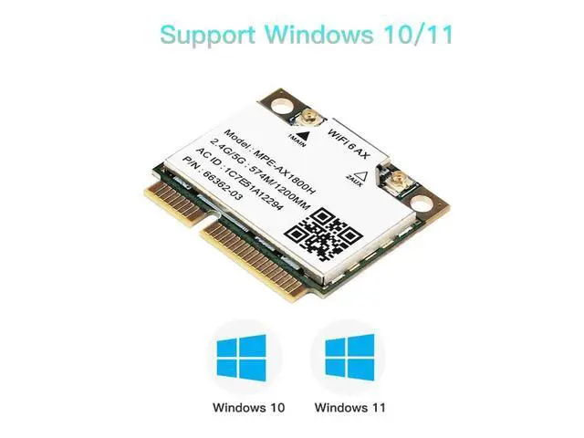 Alt view image 6 of 6 - MPE-AX1800H Mini PCIE Wifi Card Dual Band 2.4GHz 5GHz Wifi 6 802.11ax 1800Mbps Wireless Bluetooth 5.2 Network Adapter for PC Windows 10/11 64bit eokCXOY