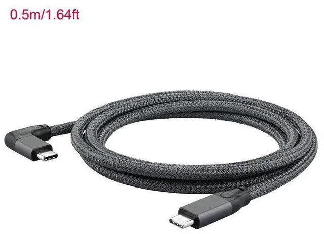 Main image of 0.5m/1.64ft 1.0m/3.28ft 1.5m/4.92ft USB 3.2 Type C to Type C 90 Degree Cable USB C to USB-C Gen2 Nylon Wire 100W PD Fast Charging Data Cable 4K HD For Macbook Pro Air Samsung S20 Phone Charger Cord