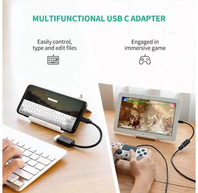 Alt view image 6 of 7 - USB C to USB Adapter, Type C Male to USB A Female Adapter OTG Cable Compatible MacBook Pro 2018/2017, Dell XPS 15/13, Samsung Galaxy S9 S8 Plus Note 9 Note 8 Pixel 2 etc eokCXOY