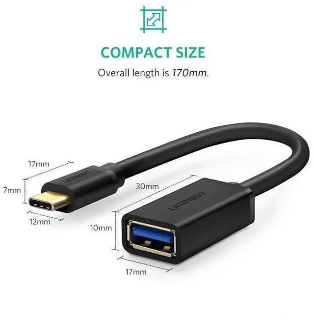 Alt view image 3 of 7 - USB C to USB Adapter, Type C Male to USB A Female Adapter OTG Cable Compatible MacBook Pro 2018/2017, Dell XPS 15/13, Samsung Galaxy S9 S8 Plus Note 9 Note 8 Pixel 2 etc eokCXOY