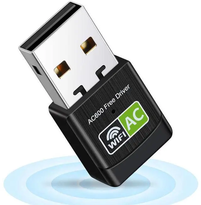 Main image of USB WiFi Adapter WiFi dongle AC600Mbps Hi-Speed USB Plug WiFi Network Adapter Desktop Wireless Adapter Network USB High Speed Dual-Frequency Desktop/Laptop, Support Windows10 / 8/7 / Vista/XP (Black)