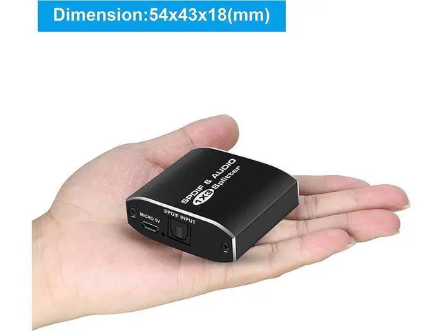 Alt view image 7 of 7 - 3 Port Digital Optical Splitter, SPDIF TOSLINK Digital Optical Audio Splitter 1x3(1 in 3 Out),Audio Format Support LPCM2.0 Doldy Digital & DTS 5.1 eokCXOY