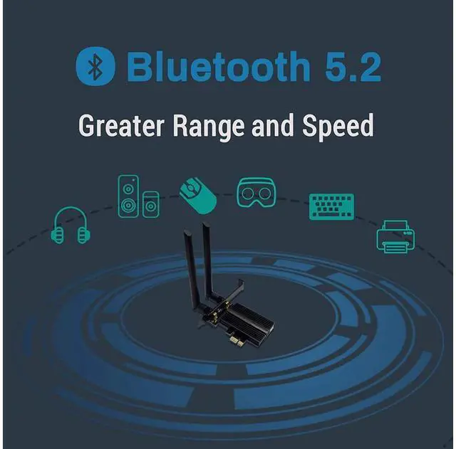 Alt view image 3 of 7 - New WiFi 6E 5400Mbps AX210 Wireless PCIe Card, Updated to 6G/5.8G/2.4GHz Tri-Band, Bluetooth 5.2, 802.11AX Internal Network Adapter for PC with MU-MIMO, Ultra-Low Latency, Support Windows10 (64bit)