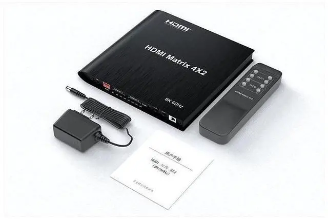 Alt view image 7 of 7 - HDMI Matrix 4 in 2 Out 8K @60Hz,8K 4x2 HDMI 2.1 True Matrix Switcher Conmutador Switch 4K @120Hz HDR HDCP 2.3 HDMI Splitter 4 In 2 Out HDMI Switcher Box for PS4 TV Box PC To HDTV eokCXOY