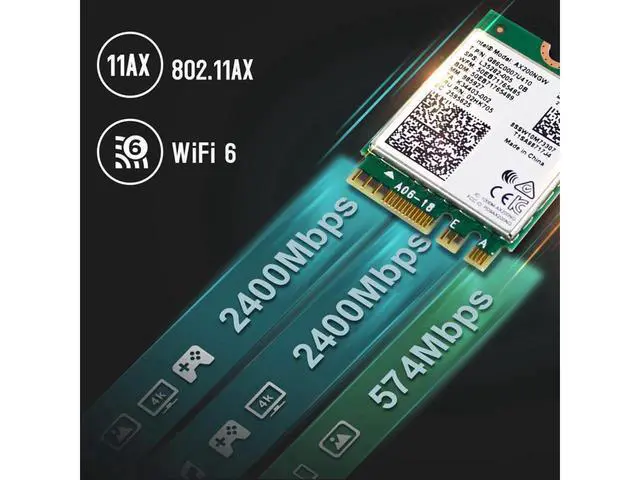 Alt view image 3 of 7 - WiFi 6 M.2 Module AX 3000Mbps Network Adapter with Bluetooth 5.1 Wireless Wi-Fi 6 Card 2.4G/5Ghz 802.11ax MU-MIMO for Laptop PC with Windows 64 bit - Intel Model AX200NGW