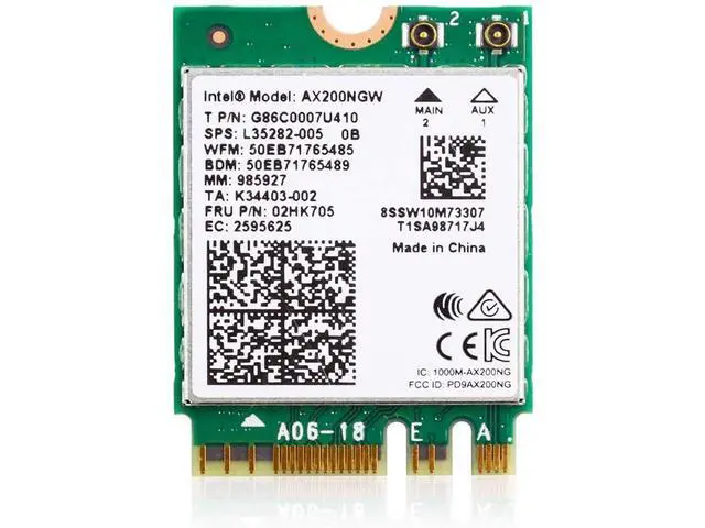 Alt view image 5 of 7 - WiFi 6 M.2 Module AX 3000Mbps Network Adapter with Bluetooth 5.1 Wireless Wi-Fi 6 Card 2.4G/5Ghz 802.11ax MU-MIMO for Laptop PC with Windows 64 bit - Intel Model AX200NGW