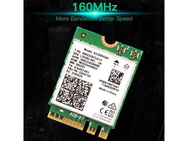Alt view image 2 of 7 - WiFi 6 AX200 WiFi Adapter for Windows 10 64bit Chrome OS and Linux Laptop or Desktop PCs-802.11AX 2.4GHz 574Mbps or 5GHz 2.4Gbps(160MHz) with Bluetooth 5.0-Intel WiFi 6 AX200 NGW eokCXOY