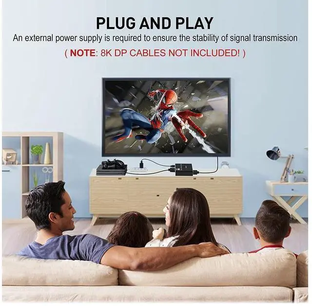 Alt view image 7 of 7 - Displayport Switch, 8K@30Hz Bi-Directional DP 1.4 Switcher, Two-Way DP Switch Selector Box 2x1 or 1x2, 4K@120Hz Manual Display Port Splitter 2 in 1 Out for Computer Monitor Projector TV eokCXOY