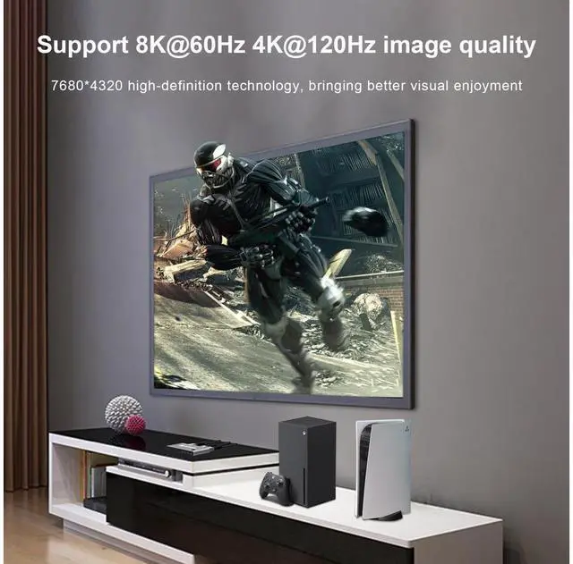 Alt view image 4 of 7 - Ultra HD Switch 3 Port HDMI 2.1 Switcher Box 3 in 1 Out 48Gbps Bandwidth 8K@60Hz 4K@120Hz HDCP2.2/2.3 for PS5 Xbox X eokCXOY