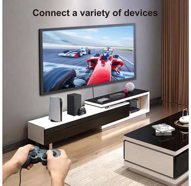 Alt view image 6 of 7 - Ultra HD Switch 3 Port HDMI 2.1 Switcher Box 3 in 1 Out 48Gbps Bandwidth 8K@60Hz 4K@120Hz HDCP2.2/2.3 for PS5 Xbox X eokCXOY