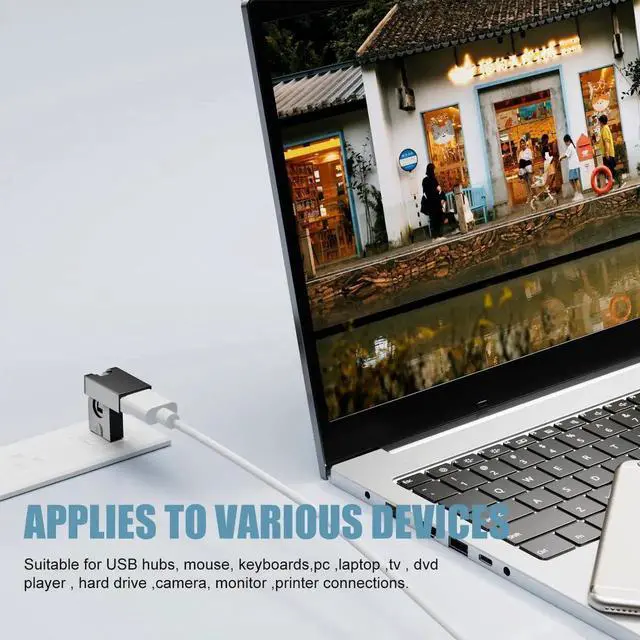 Alt view image 6 of 7 - Swivel USB 2.0 Adapter, 2 Pack Rotatable USB 2.0 Type A Male to Type A Female 360 Degree Rotation Adjustable Right Angle Extension Adapter Convertor (Black, AM-FM)