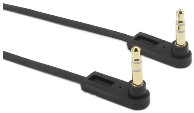 Alt view image 5 of 5 - 3.5mm Audio Cable, Right Angle Gold Plated 3.5mm Auxiliary Audio Stereo Male to Male Cable(0.5 Feet)